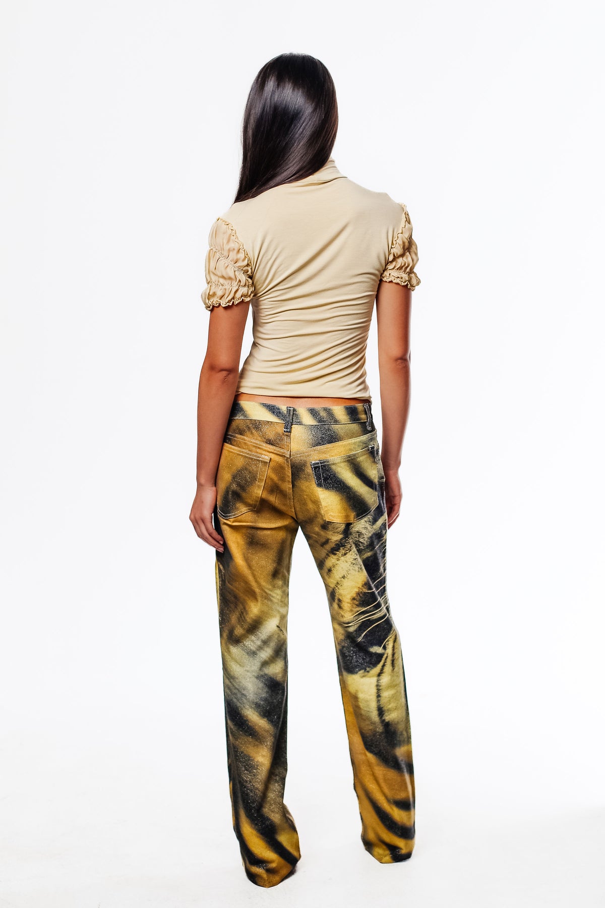 FW 2000 Archival Roberto Cavalli Glitter Tiger Print Pants