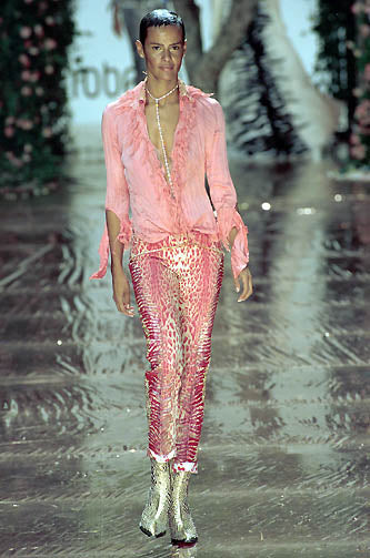 SS 2000 Archival Roberto Cavalli Pink Leopard Print Pants